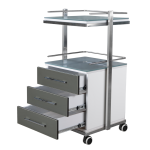 ترالی شیشه ای دو طبقه + سه کشو پایین14.5سانت PS-203F