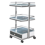 ترالی شیشه ای سه طبقه + کشو پایین PS-303
