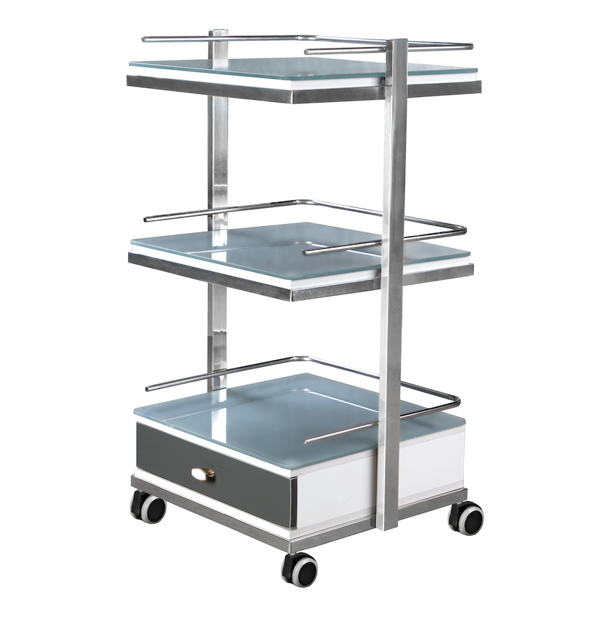 23 ترالی شیشه ای سه طبقه + کشو پایین PS-303 - Image 1