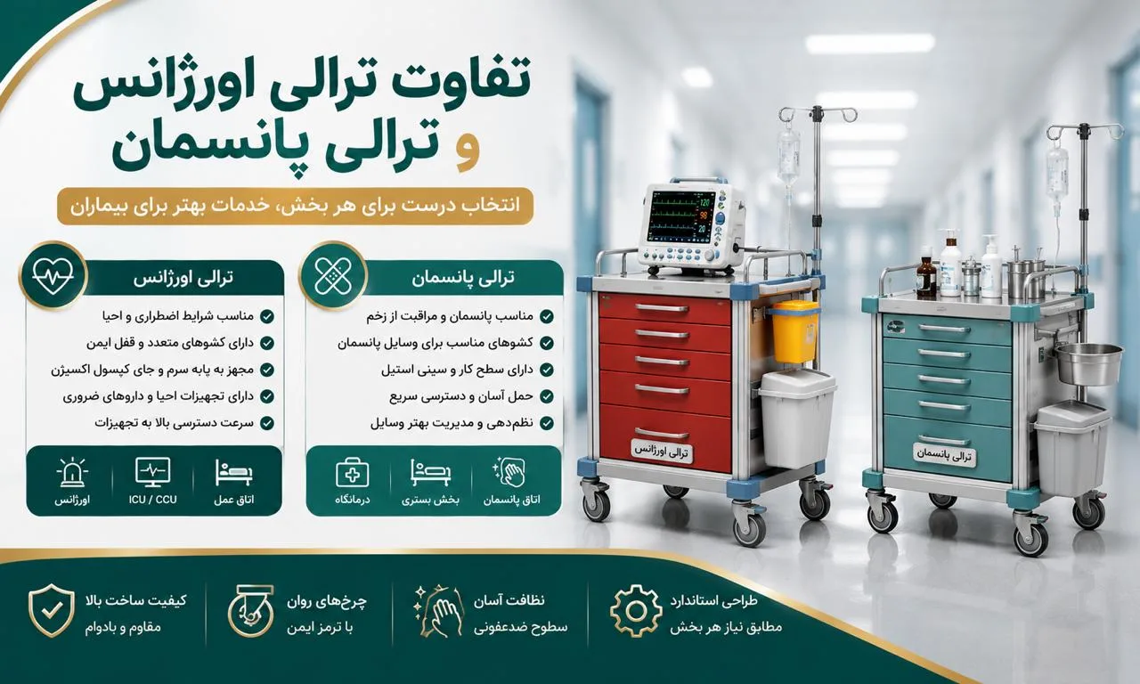 تفاوت ترالی اورژانس و ترالی پانسمان چیست؟ مقایسه کامل