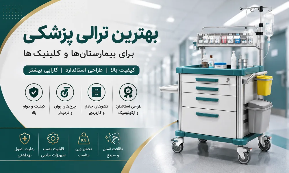 بهترین ترالی پزشکی برای بیمارستان‌ها و کلینیک‌ها | راهنمای خرید کامل
